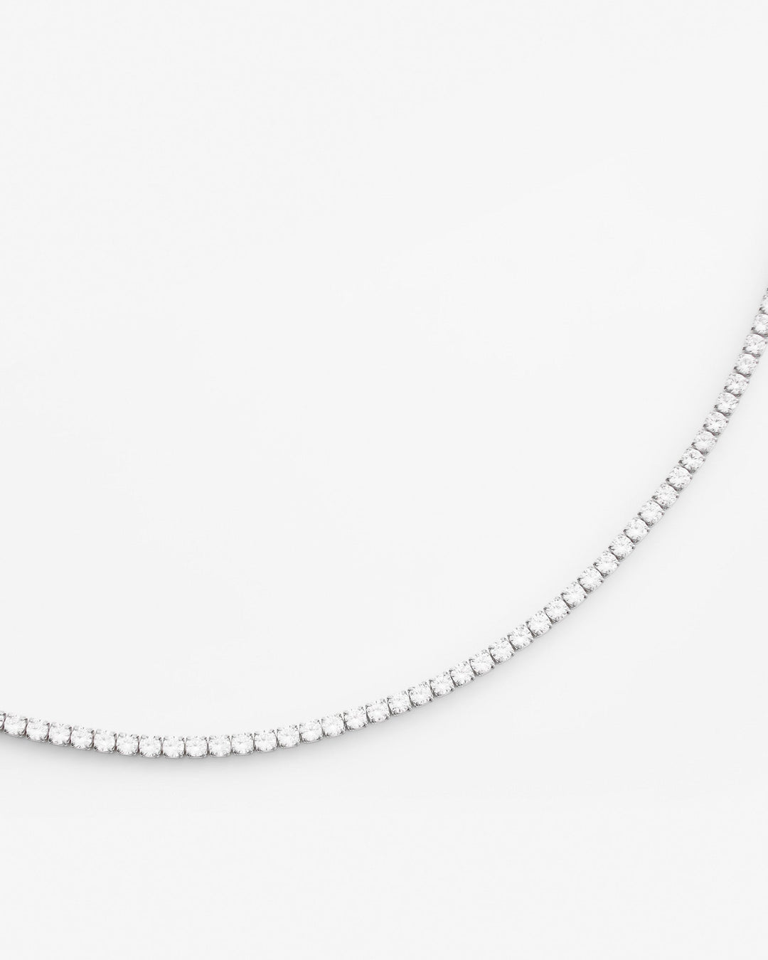 2.5mm Micro Tennis Chain - White Gold