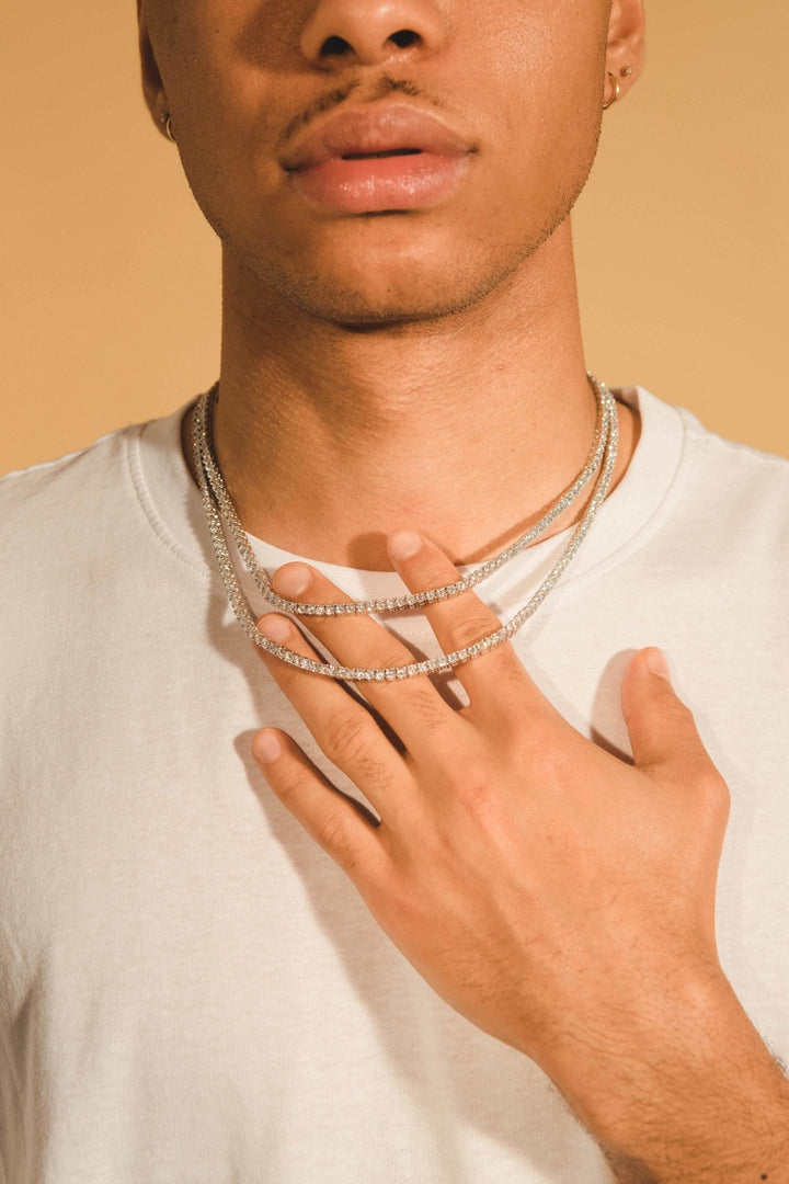 3mm Tennis Chain Bundle - White Gold