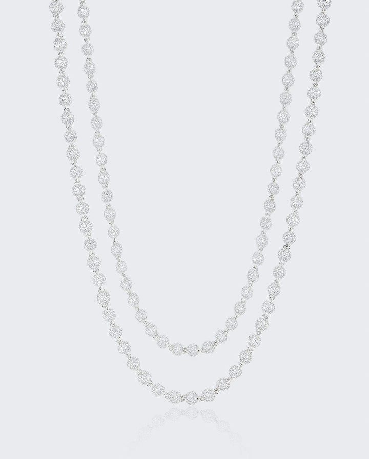 5mm Iced Ball Chain Bundle - White Gold