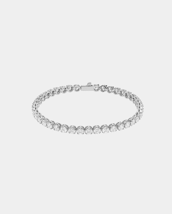 5mm Round Tennis Bracelet - White Gold