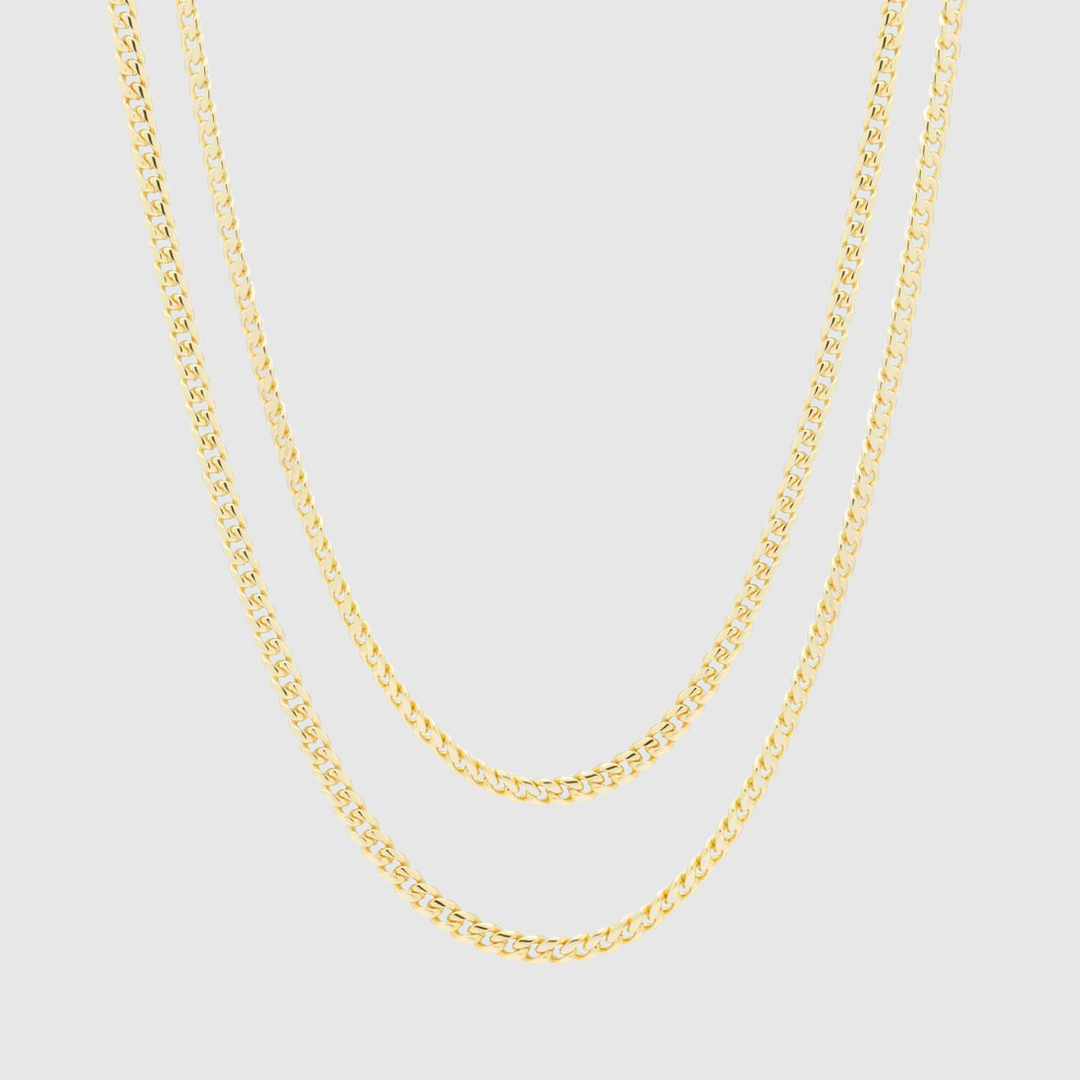 3mm Miami Cuban Chain Set - Gold