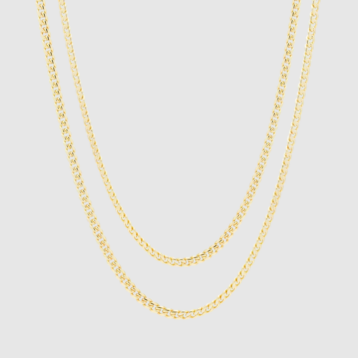 3mm Miami Cuban Chain Set - Gold