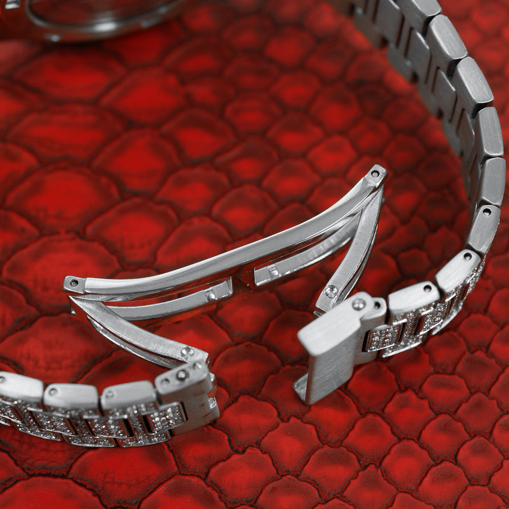 ROYALTY ICED OUT WATCH - WHITE GOLD