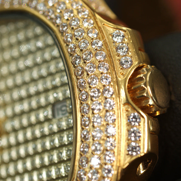 ROYALTY ICED OUT WATCH - GOLD