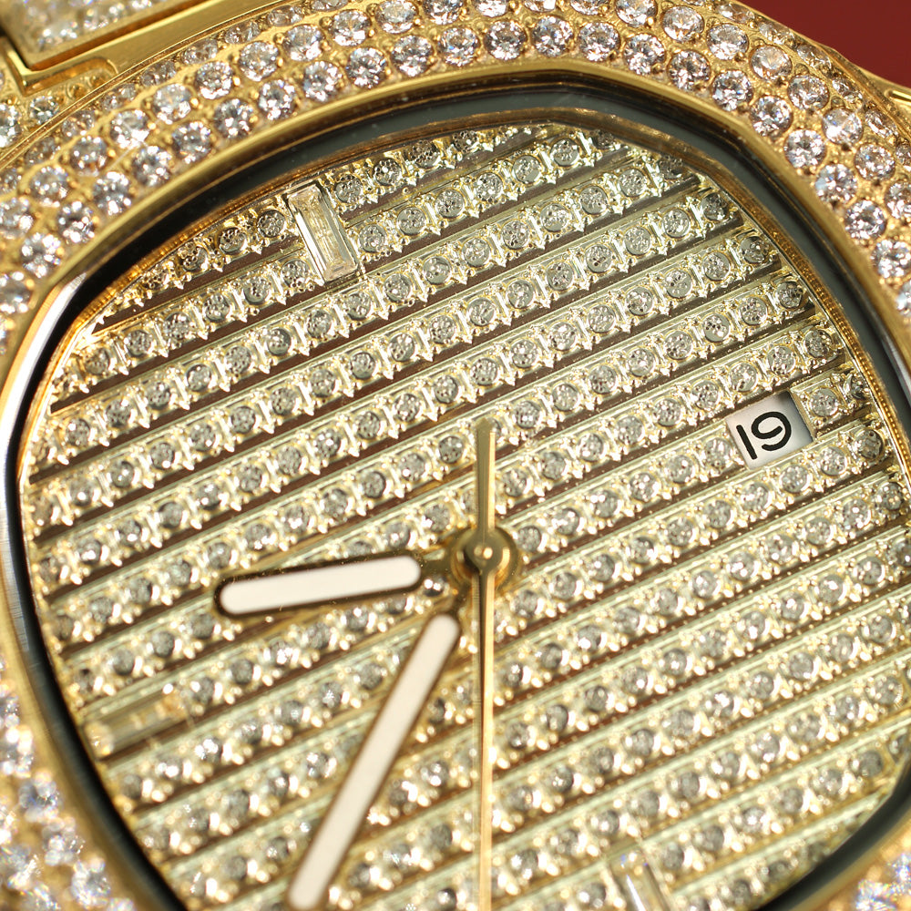 ROYALTY ICED OUT WATCH - GOLD