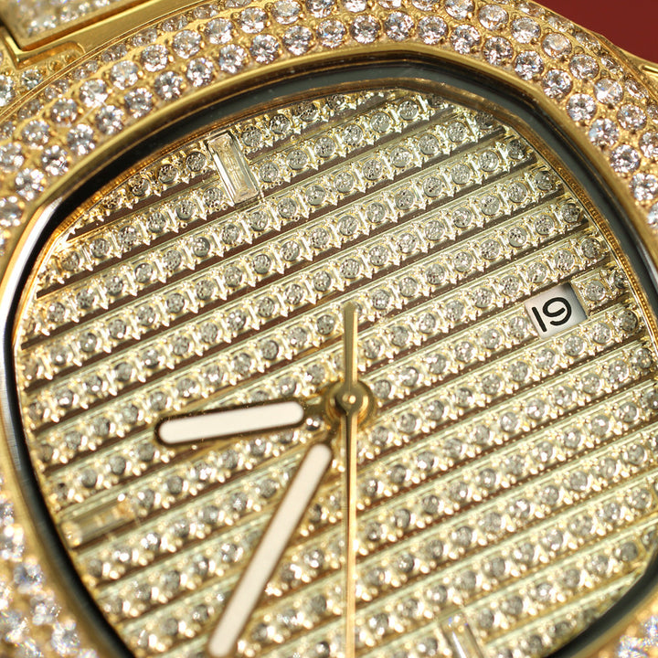 ROYALTY ICED OUT WATCH - GOLD