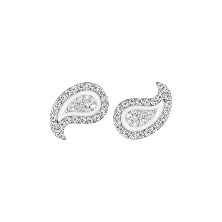 Moissanite Paisley Stud Earrings-Pair