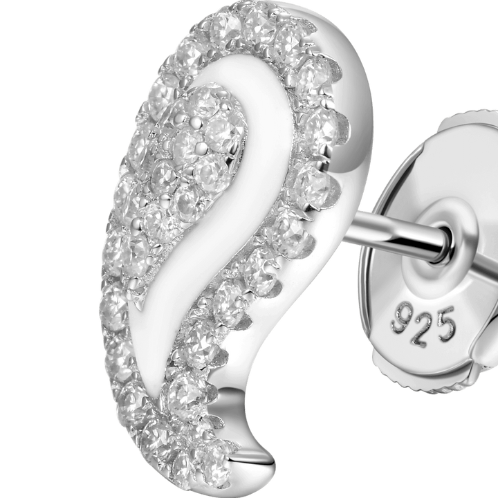 Moissanite Paisley Stud Earrings-Pair