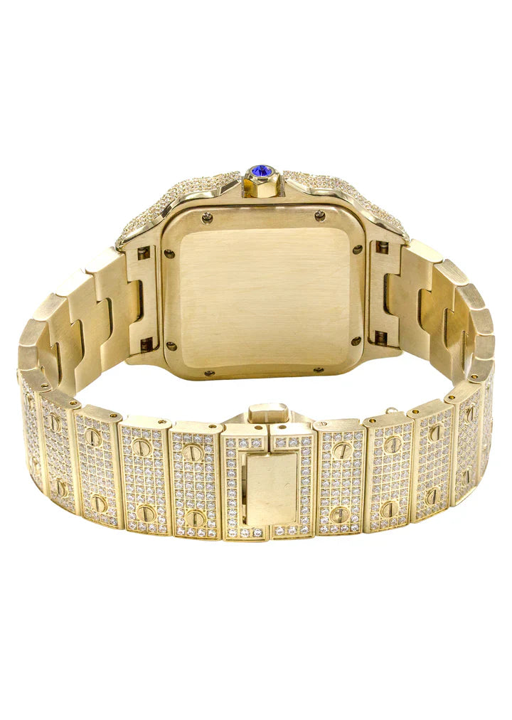 ROYAL ICED OUT WATCH - GOLD