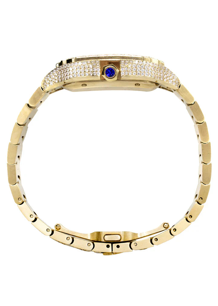 ROYAL ICED OUT WATCH - GOLD
