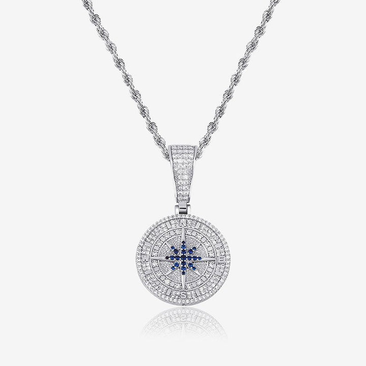 DIAMOND COMPASS PENDANT - White Gold