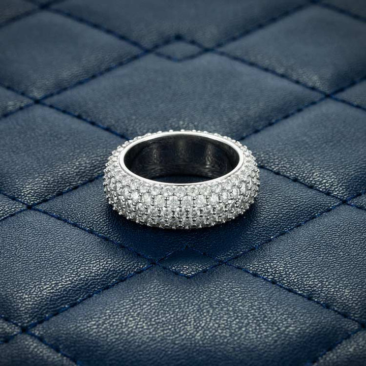 Moissanite 5-Row Band Ring - Vermeil Gold