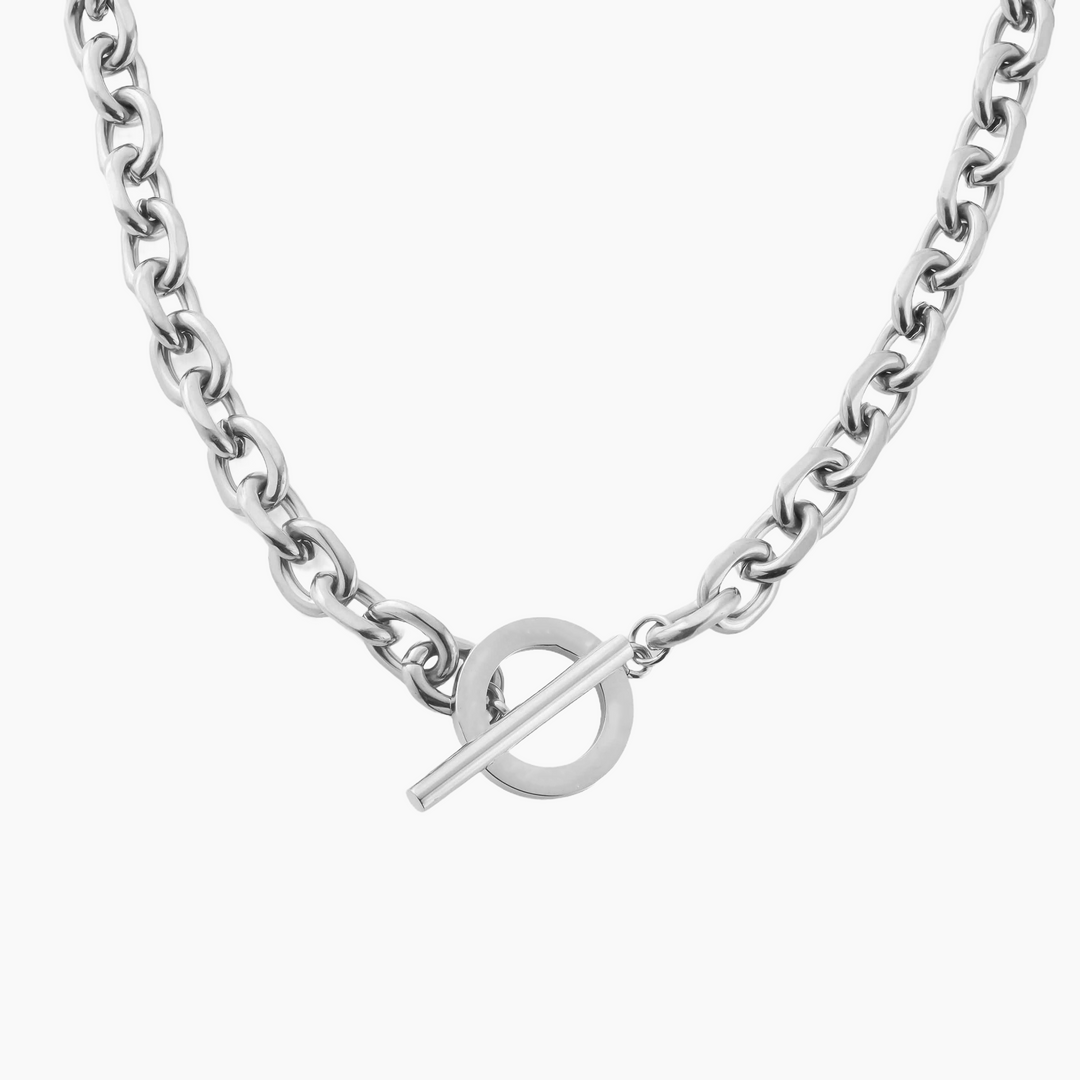7mm Toggle Chain - White Gold