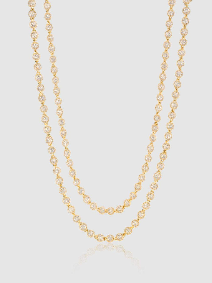 5mm Iced Ball Chain Bundle - Gold