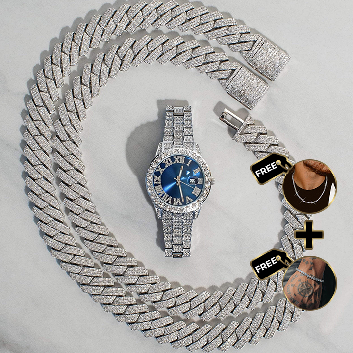 AZUL SAPPHIRE ROMAN ICED WATCH
