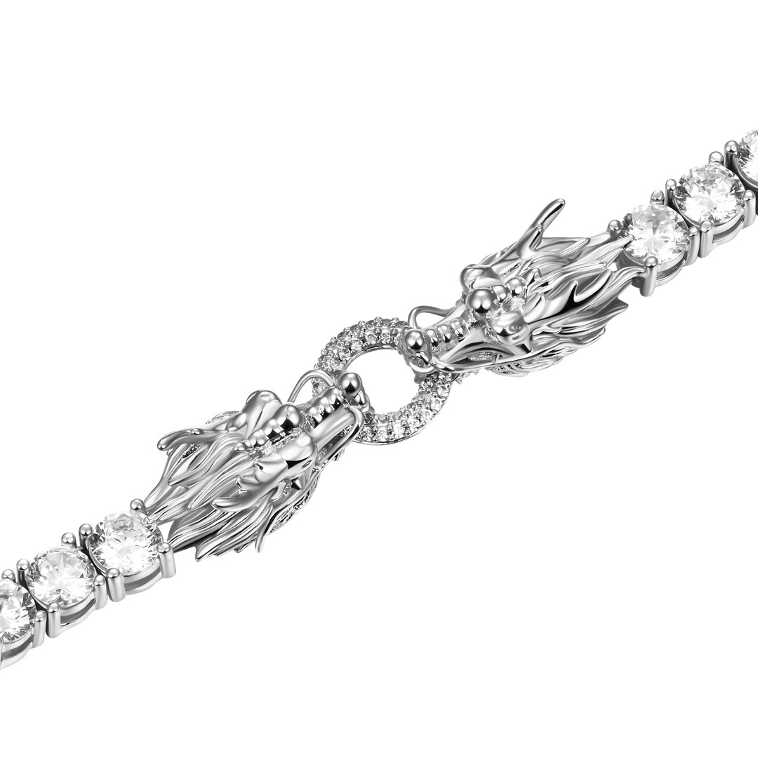 Dragon Eater Tennis Chain - White Gold