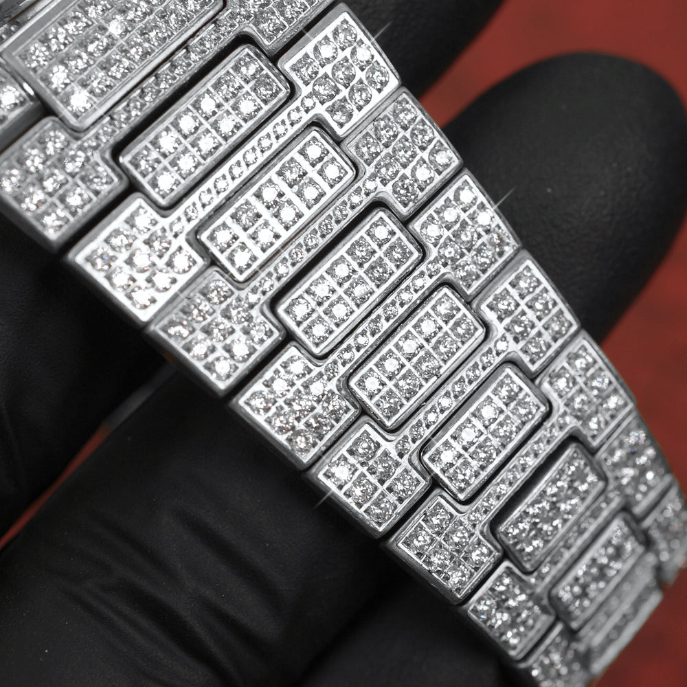 ROYALTY ICED OUT WATCH - WHITE GOLD