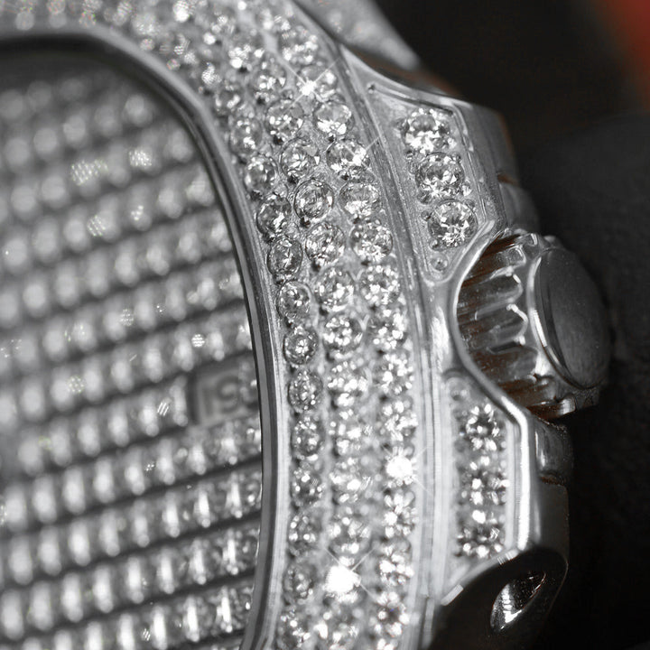 ROYALTY ICED OUT WATCH - WHITE GOLD