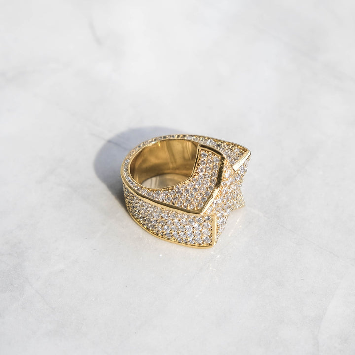 Iced Out Star Ring - Gold
