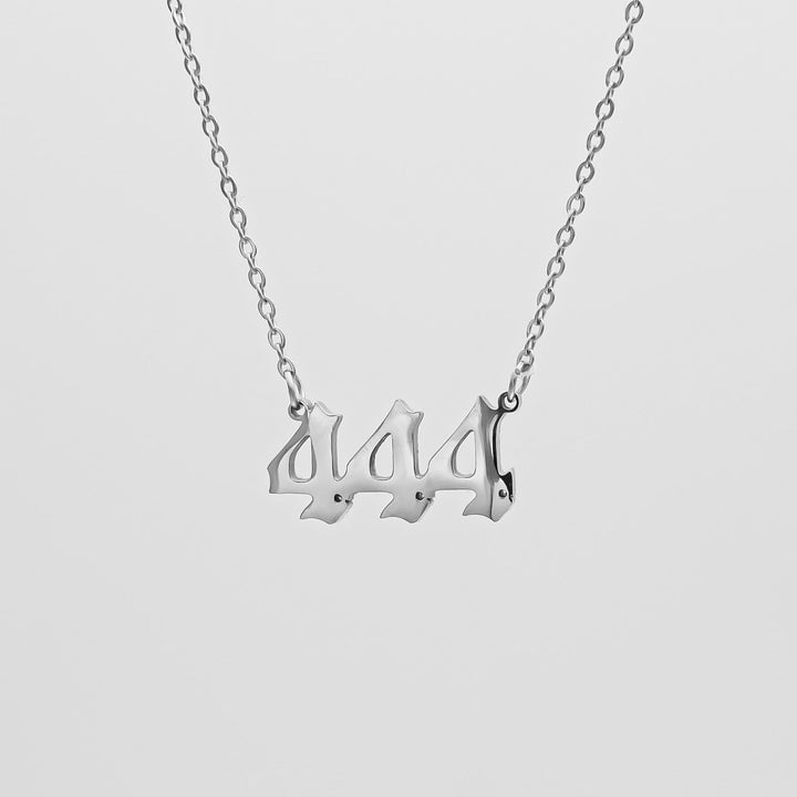 Angel Number Necklace - White Gold