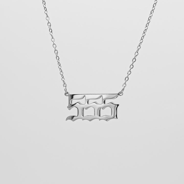 Angel Number Necklace - White Gold