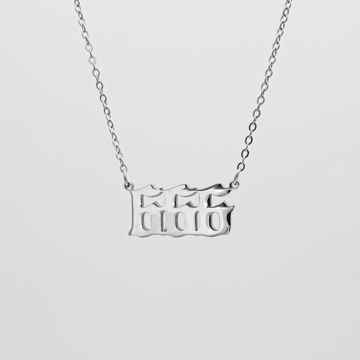 Angel Number Necklace - White Gold