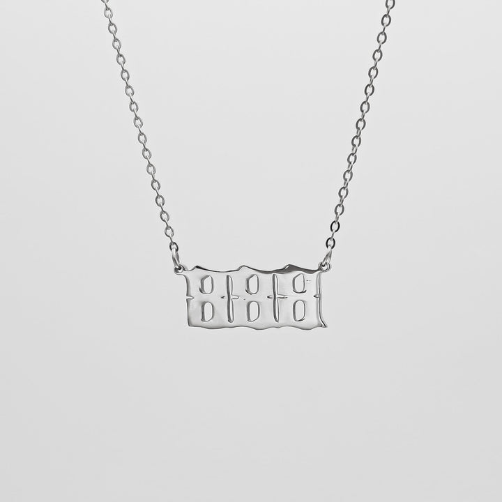 Angel Number Necklace - White Gold