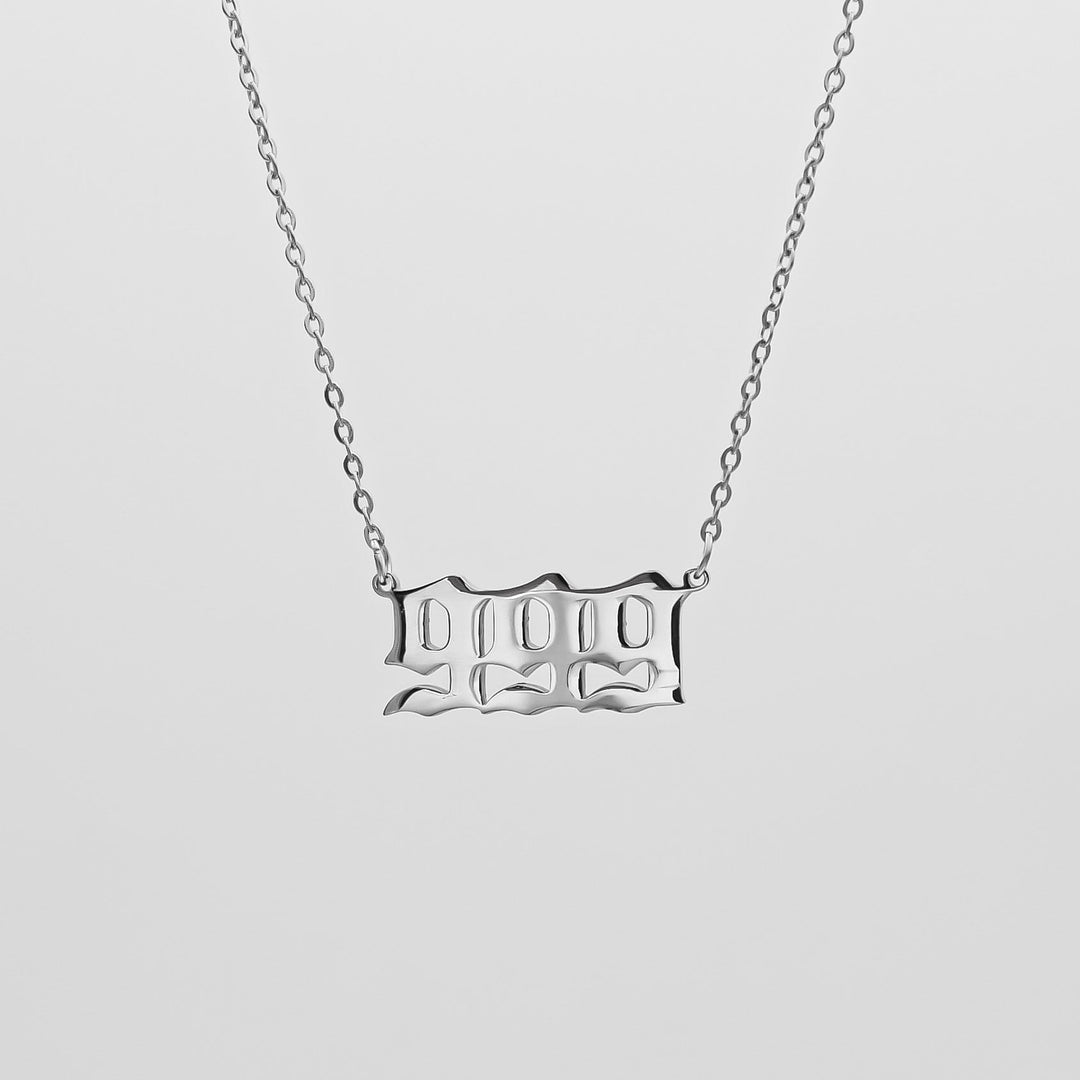 Angel Number Necklace - White Gold