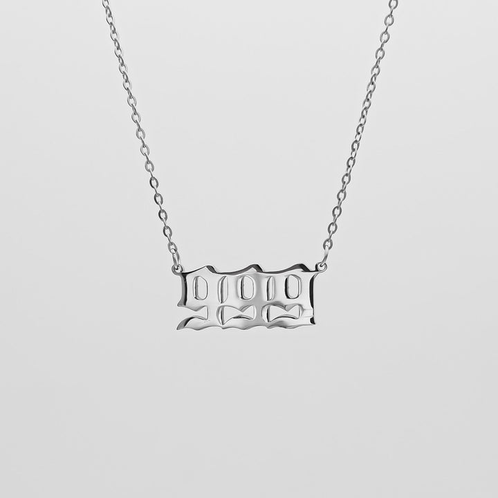 Angel Number Necklace - White Gold