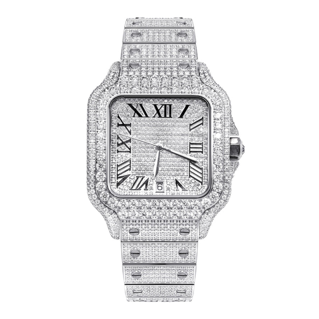 ROYAL ICED OUT WATCH - WHITE GOLD