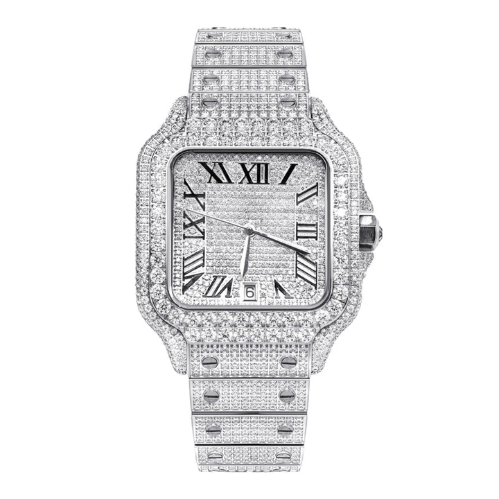 ROYAL ICED OUT WATCH - WHITE GOLD