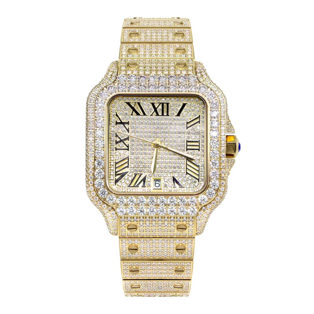 ROYAL ICED OUT WATCH - GOLD