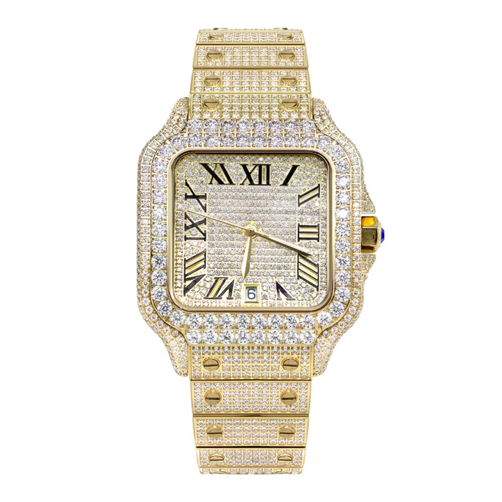 ROYAL ICED OUT WATCH - GOLD