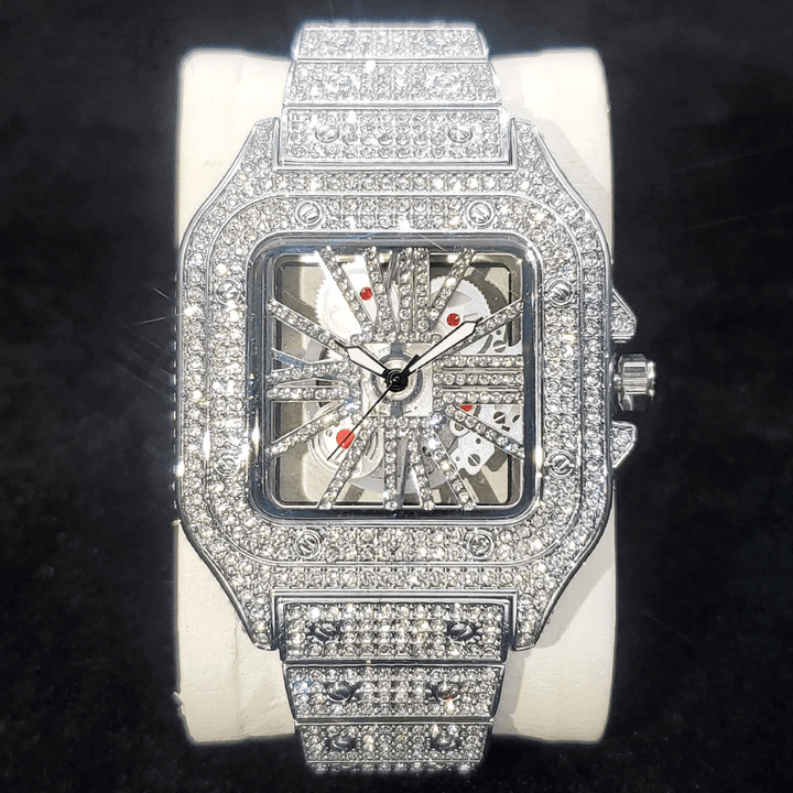 Verolux™ - FREE Iced Tonneau Skeleton Watch - White Gold