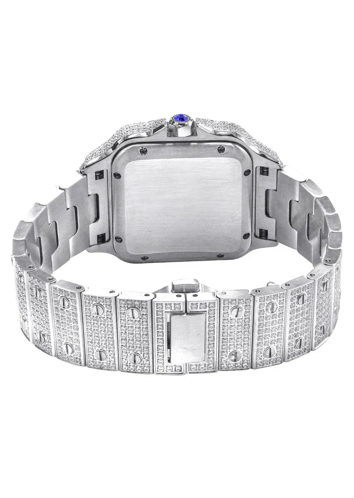 ROYAL ICED OUT WATCH - WHITE GOLD
