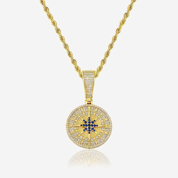 DIAMOND COMPASS PENDANT - Gold