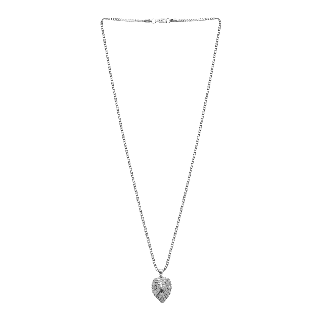 Lion Necklace - White Gold