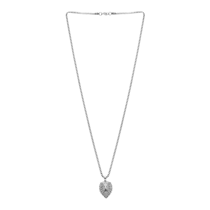 Lion Necklace - White Gold