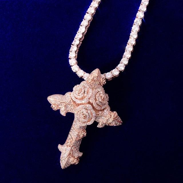 Verolux™ - FREE Iced Out Flower Cross Pendant w/ 4mm Tennis Chain