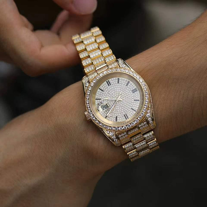 Verolux™ - FREE Fully Iced Presidential Watch In Yellow Gold