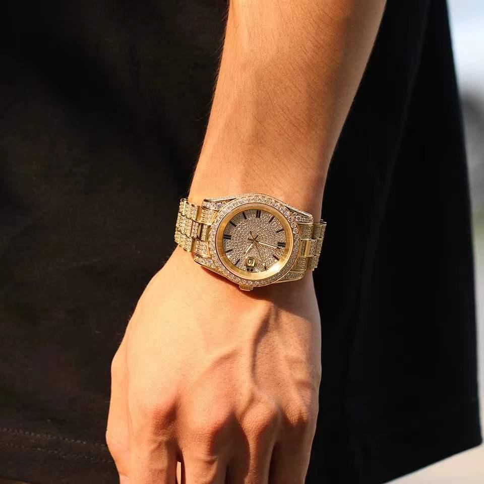 Verolux™ - FREE Fully Iced Presidential Watch In Yellow Gold