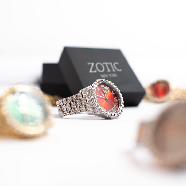 RUBY SAPPHIRE ROMAN ICED WATCH