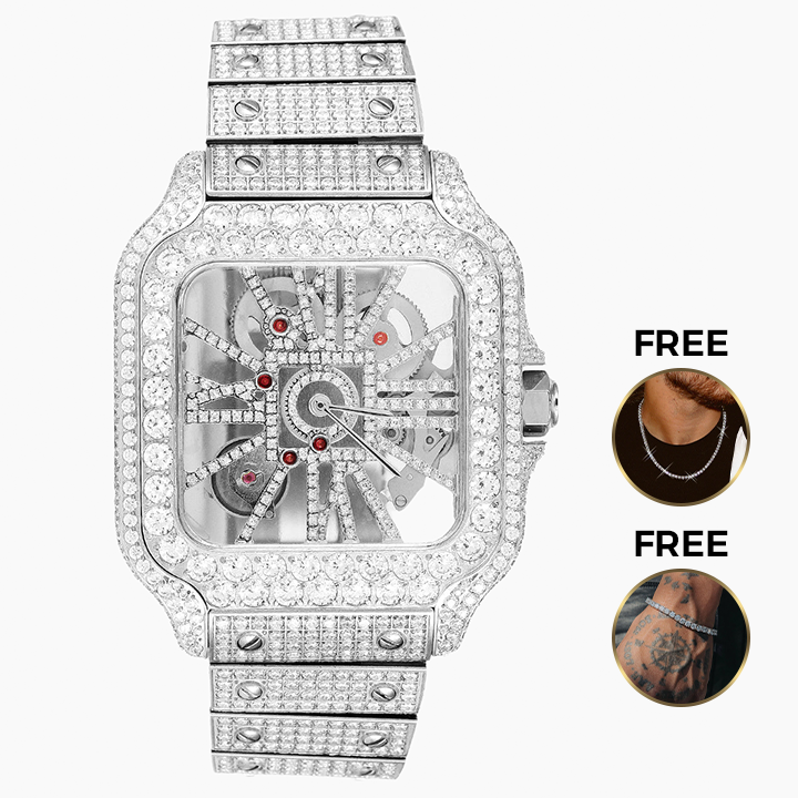 SKELETON ICED OUT WATCH